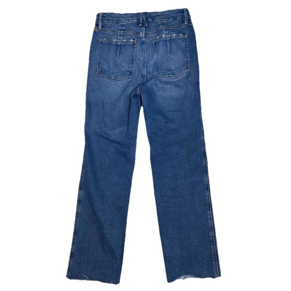 Good American Good Curve Jeans Womens 6/28 Blue Denim Straight Leg Raw Hem - Picture 4 of 7